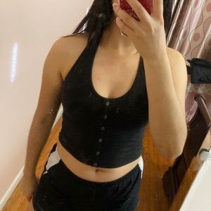 Hollister Halter Top w Button Details